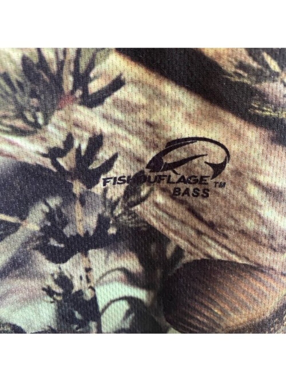 Fishouflage Bass Camo Long Sleeve Lightweight Outdoor Shirt Size XL-1X - Picture 3 of 4